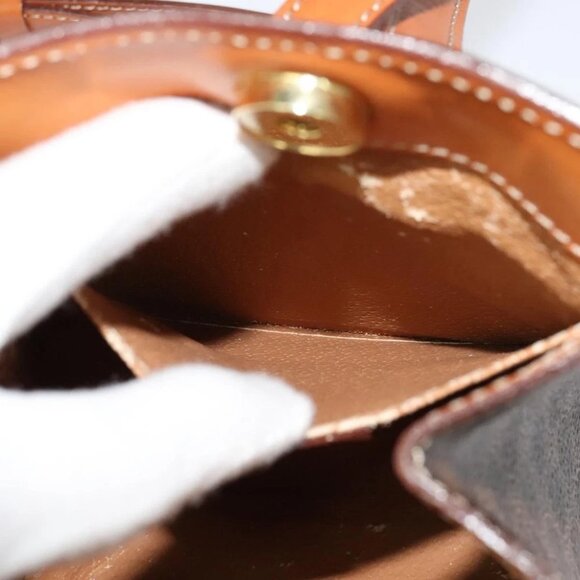 CELINE Macadam Canvas Backpack PVC Leather Brown Gold - Picture 14 of 15